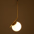 GloboStar® MONROE 00958 Μοντέρνο Κρεμαστό Φωτιστικό Οροφής Μονόφωτο 1 x E27 Χρυσό - Λευκό Μεταλλικό Μπάλα Φ15 x Υ49cm - ledmania.gr