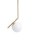 GloboStar® MONROE 00958 Μοντέρνο Κρεμαστό Φωτιστικό Οροφής Μονόφωτο 1 x E27 Χρυσό - Λευκό Μεταλλικό Μπάλα Φ15 x Υ49cm - ledmania.gr