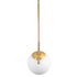 GloboStar® MONROE 00958 Μοντέρνο Κρεμαστό Φωτιστικό Οροφής Μονόφωτο 1 x E27 Χρυσό - Λευκό Μεταλλικό Μπάλα Φ15 x Υ49cm - ledmania.gr