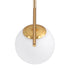 GloboStar® MONROE 00958 Μοντέρνο Κρεμαστό Φωτιστικό Οροφής Μονόφωτο 1 x E27 Χρυσό - Λευκό Μεταλλικό Μπάλα Φ15 x Υ49cm - ledmania.gr