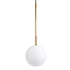 GloboStar® MONROE 00958 Μοντέρνο Κρεμαστό Φωτιστικό Οροφής Μονόφωτο 1 x E27 Χρυσό - Λευκό Μεταλλικό Μπάλα Φ15 x Υ49cm - ledmania.gr