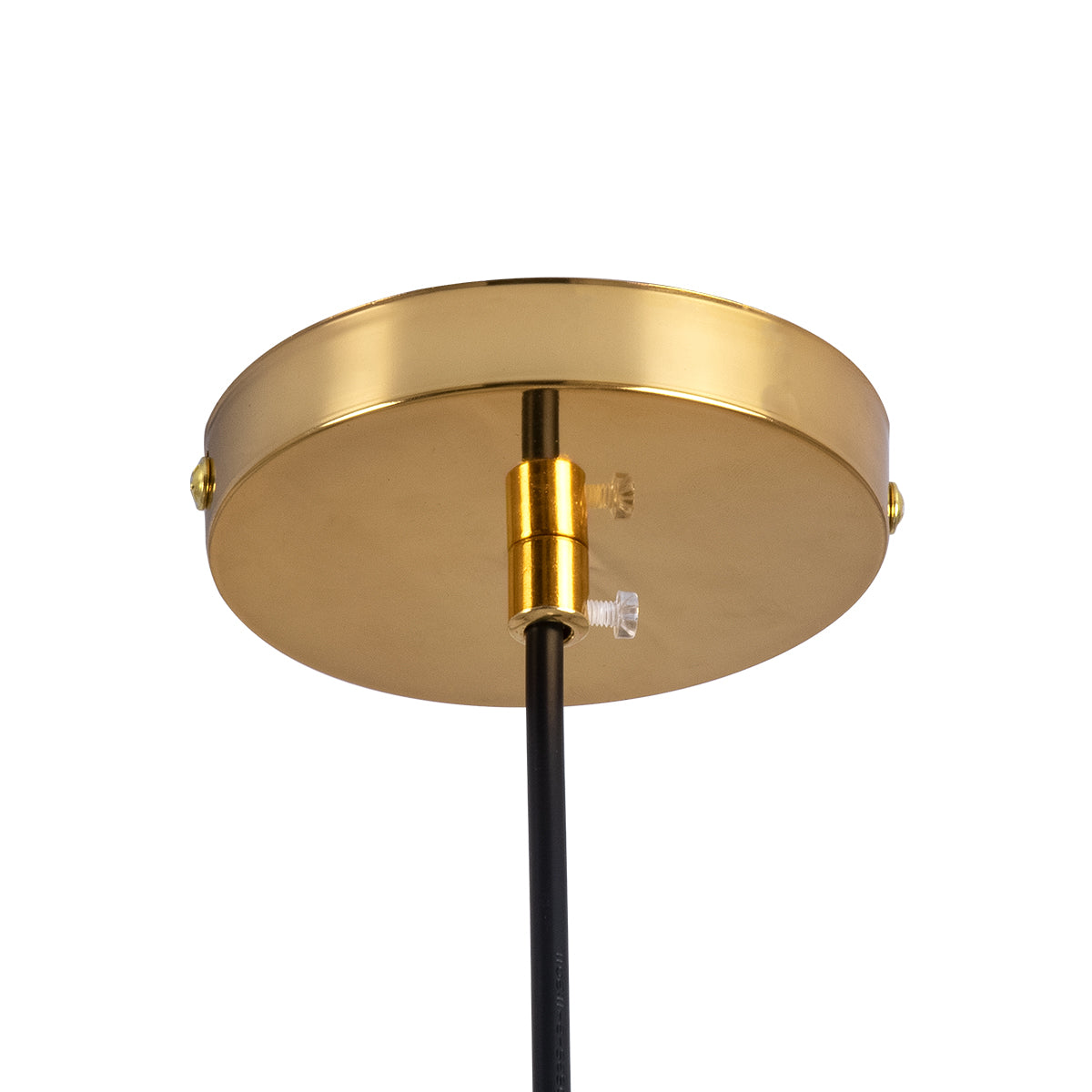 GloboStar® MONROE 00958 Μοντέρνο Κρεμαστό Φωτιστικό Οροφής Μονόφωτο 1 x E27 Χρυσό - Λευκό Μεταλλικό Μπάλα Φ15 x Υ49cm - ledmania.gr