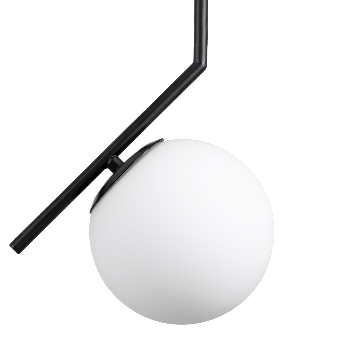 GloboStar® MONROE 00959 Μοντέρνο Κρεμαστό Φωτιστικό Οροφής Μονόφωτο 1 x E27 Μαύρο - Λευκό Μεταλλικό Μπάλα Φ15 x Υ49cm - ledmania.gr