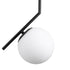 GloboStar® MONROE 00959 Μοντέρνο Κρεμαστό Φωτιστικό Οροφής Μονόφωτο 1 x E27 Μαύρο - Λευκό Μεταλλικό Μπάλα Φ15 x Υ49cm - ledmania.gr