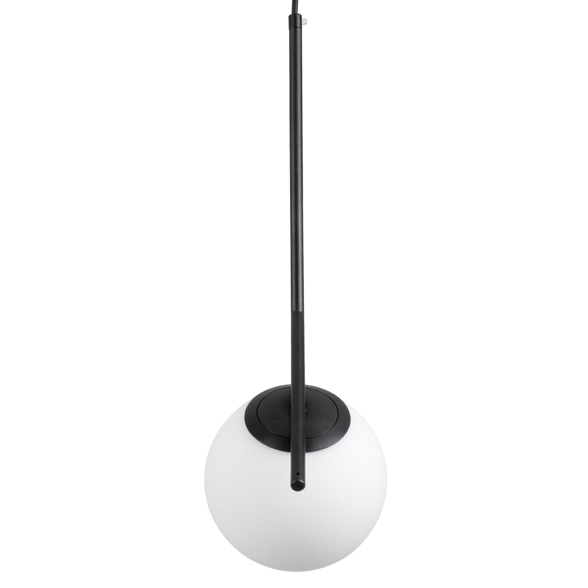 GloboStar® MONROE 00959 Μοντέρνο Κρεμαστό Φωτιστικό Οροφής Μονόφωτο 1 x E27 Μαύρο - Λευκό Μεταλλικό Μπάλα Φ15 x Υ49cm - ledmania.gr