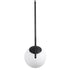GloboStar® MONROE 00959 Μοντέρνο Κρεμαστό Φωτιστικό Οροφής Μονόφωτο 1 x E27 Μαύρο - Λευκό Μεταλλικό Μπάλα Φ15 x Υ49cm - ledmania.gr