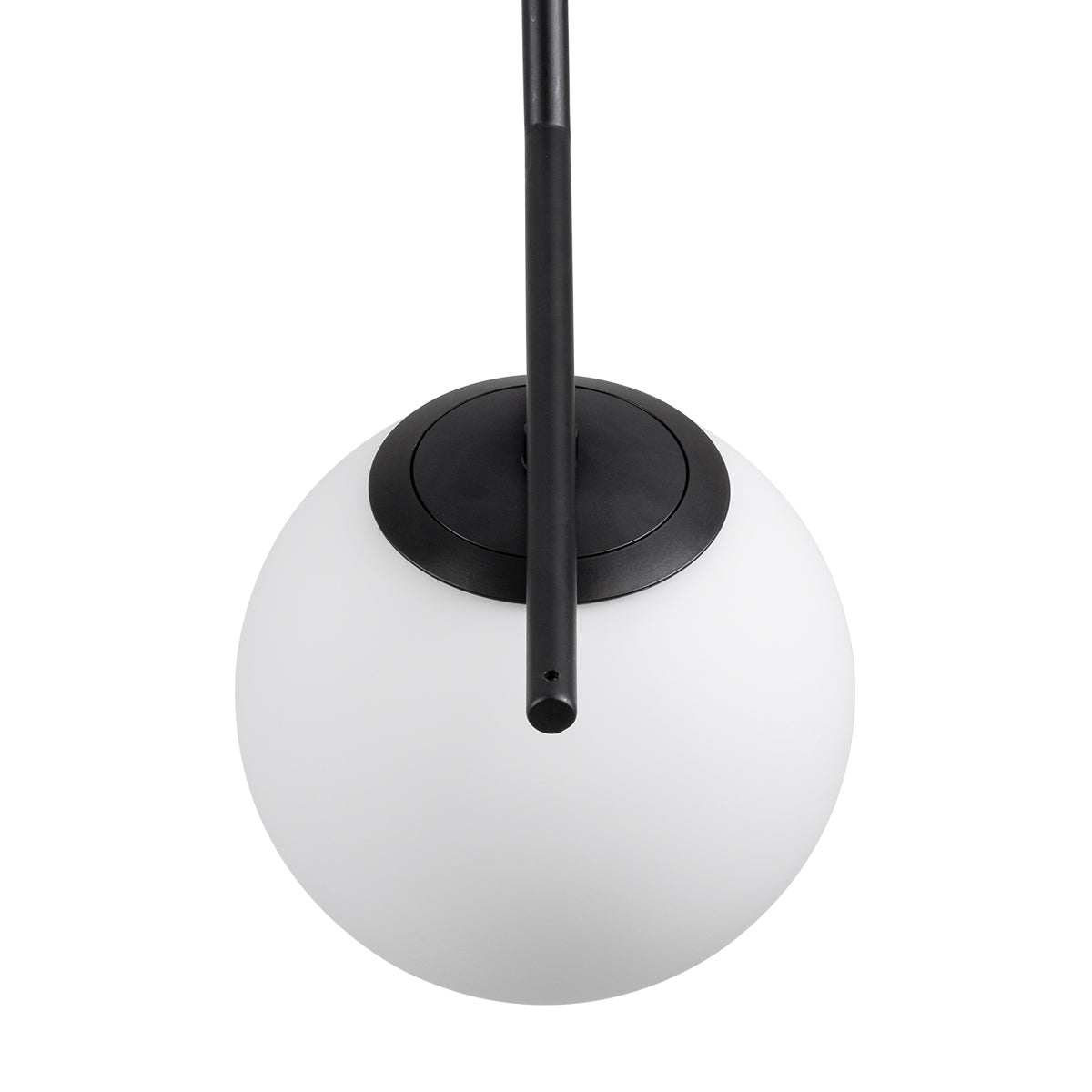 GloboStar® MONROE 00959 Μοντέρνο Κρεμαστό Φωτιστικό Οροφής Μονόφωτο 1 x E27 Μαύρο - Λευκό Μεταλλικό Μπάλα Φ15 x Υ49cm - ledmania.gr