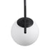 GloboStar® MONROE 00959 Μοντέρνο Κρεμαστό Φωτιστικό Οροφής Μονόφωτο 1 x E27 Μαύρο - Λευκό Μεταλλικό Μπάλα Φ15 x Υ49cm - ledmania.gr