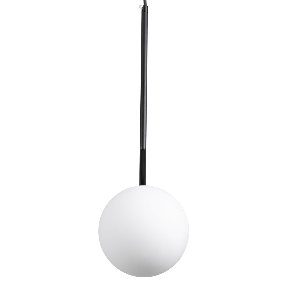GloboStar® MONROE 00959 Μοντέρνο Κρεμαστό Φωτιστικό Οροφής Μονόφωτο 1 x E27 Μαύρο - Λευκό Μεταλλικό Μπάλα Φ15 x Υ49cm - ledmania.gr