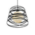 GloboStar® CARTER 00961 Μοντέρνο Industrial Κρεμαστό Φωτιστικό Οροφής Μονόφωτο 1 x E27 AC220-240V IP20 - Φ32 x Υ25cm - Μαύρο Μεταλλικό και Εκρού Μπάλα Πλέγμα - ledmania.gr