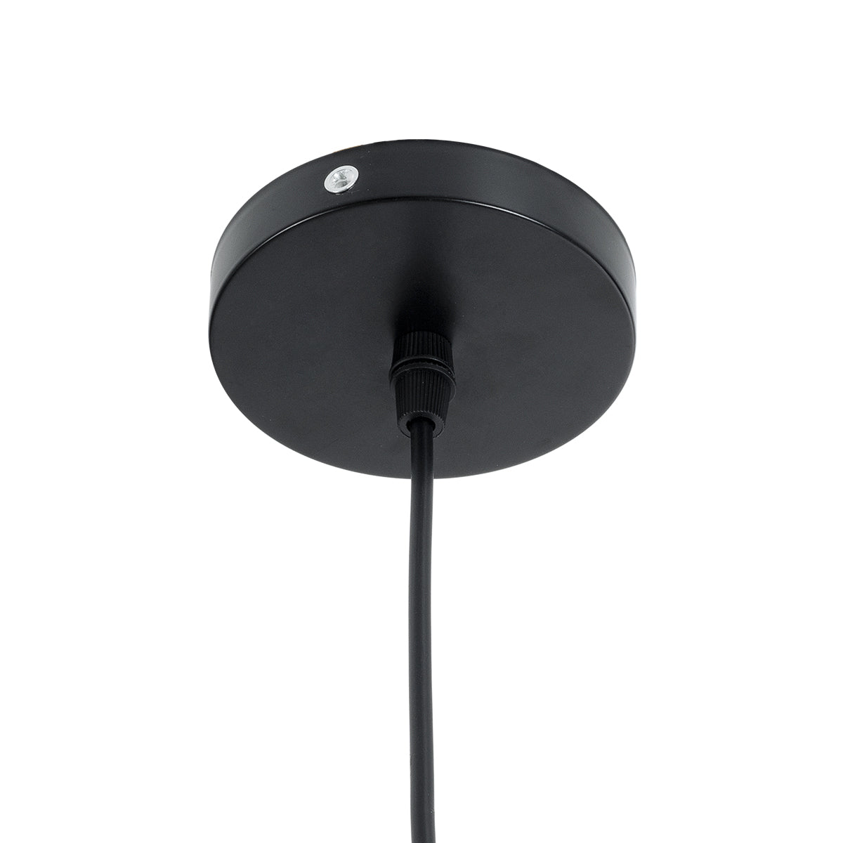GloboStar® CARTER 00961 Μοντέρνο Industrial Κρεμαστό Φωτιστικό Οροφής Μονόφωτο 1 x E27 AC220-240V IP20 - Φ32 x Υ25cm - Μαύρο Μεταλλικό και Εκρού Μπάλα Πλέγμα - ledmania.gr