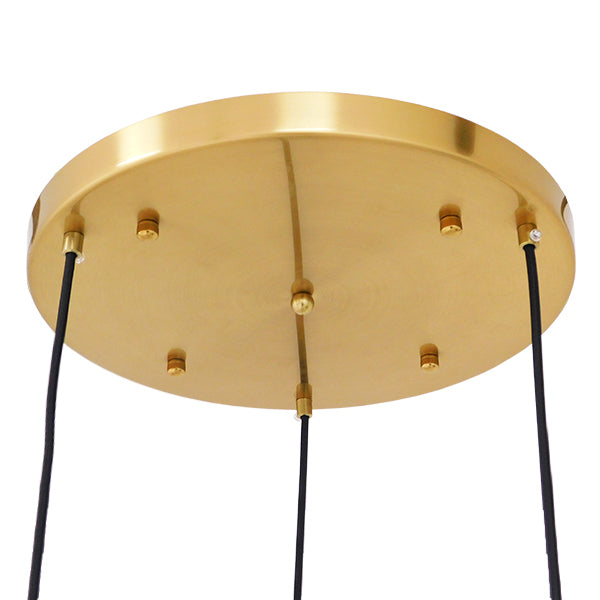 GLOBOSTAR® AMARIS 00978 Μοντέρνο Κρεμαστό Φωτιστικό Οροφής με Ντουί 3 x E27 AC 220-240V IP20 - Χρυσό Πλατίνα & Μελί - Μ50 x Π50 x Υ30cm - ledmania.gr