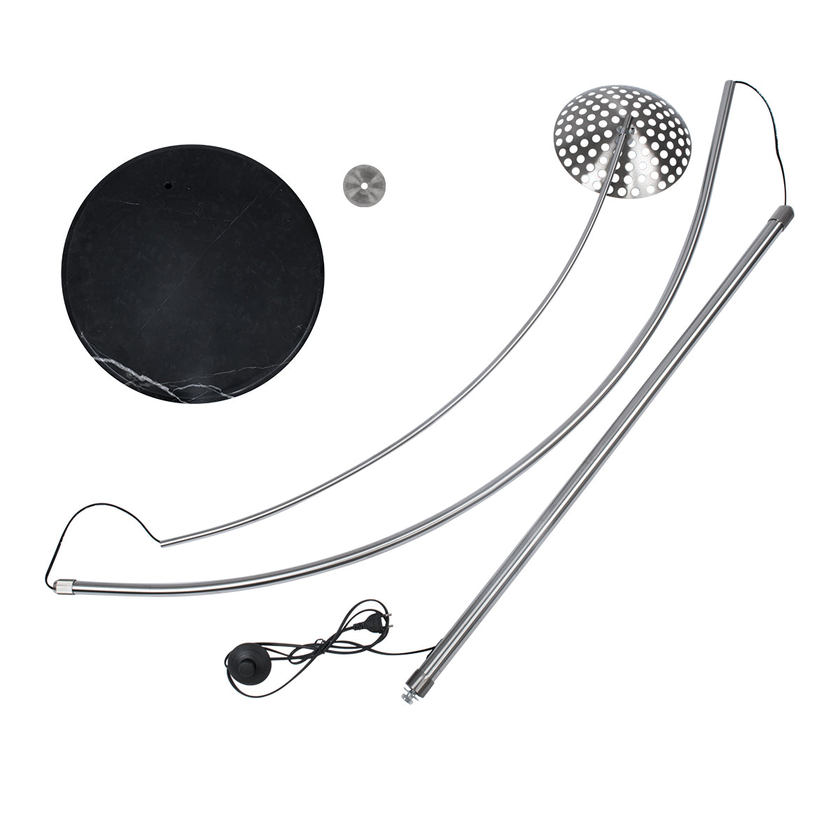 GLOBOSTAR® PRAGUE 00990 Μοντέρνο Επιδαπέδιο Φωτιστικό με Ντουί 1 x E27 AC 220-240V IP20 - Νίκελ Βούρτσας - Μ210 x Π45 x Υ220cm - ledmania.gr