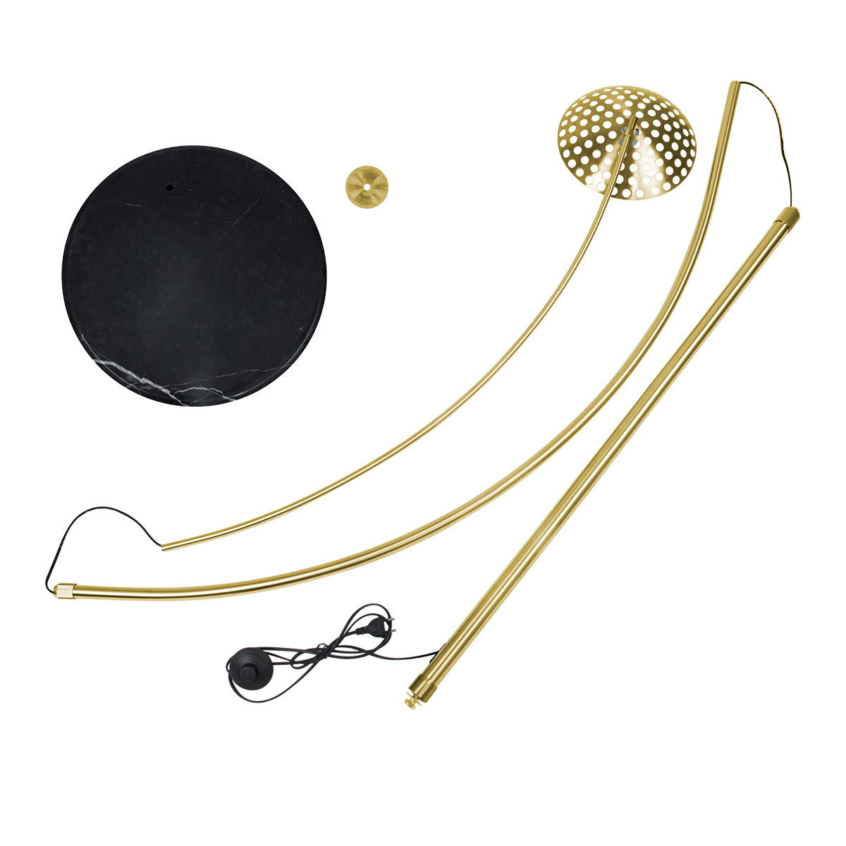 GLOBOSTAR® PRAGUE 00992 Μοντέρνο Επιδαπέδιο Φωτιστικό με Ντουί 1 x E27 AC 220-240V IP20 - Χρυσό Βούρτσας - Μ210 x Π45 x Υ220cm - ledmania.gr