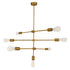 GloboStar® ESTHER 00993 Μοντέρνο Industrial Φωτιστικό Οροφής Πολύφωτο 7 x E27 Χρυσό Μεταλλικό Φ75 x Υ88cm - ledmania.gr