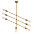GloboStar® ESTHER 00993 Μοντέρνο Industrial Φωτιστικό Οροφής Πολύφωτο 7 x E27 Χρυσό Μεταλλικό Φ75 x Υ88cm - ledmania.gr