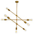 GloboStar® ESTHER 00993 Μοντέρνο Industrial Φωτιστικό Οροφής Πολύφωτο 7 x E27 Χρυσό Μεταλλικό Φ75 x Υ88cm - ledmania.gr