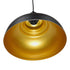 GloboStar® ANDY 01000 Μοντέρνο Κρεμαστό Φωτιστικό Καμπάνα Μονόφωτο 1 x E27 IP20 Μαύρο & Χρυσό Μέταλλο - Μ35 x Π35 x Y28cm - ledmania.gr