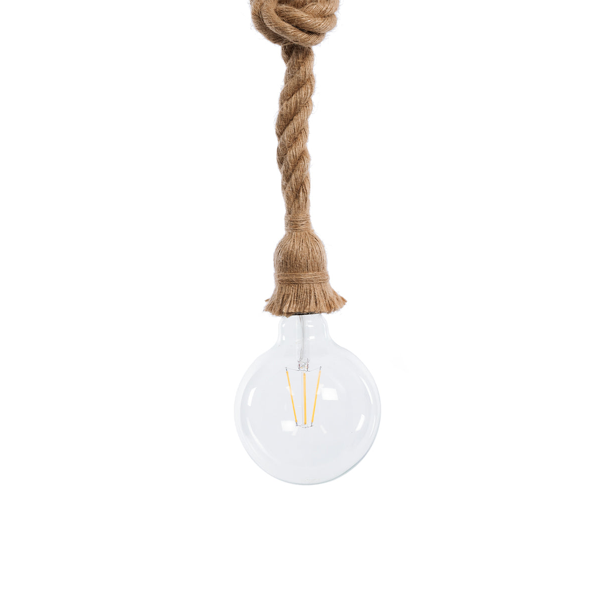 GLOBOSTAR® ROPE 01018 Boho Κρεμαστό Φωτιστικό Οροφής με Ντουί 1 x E27 AC 220-240V IP20 - Μπεζ - Μ3.5 x Π3.5 x Υ200cm - ledmania.gr
