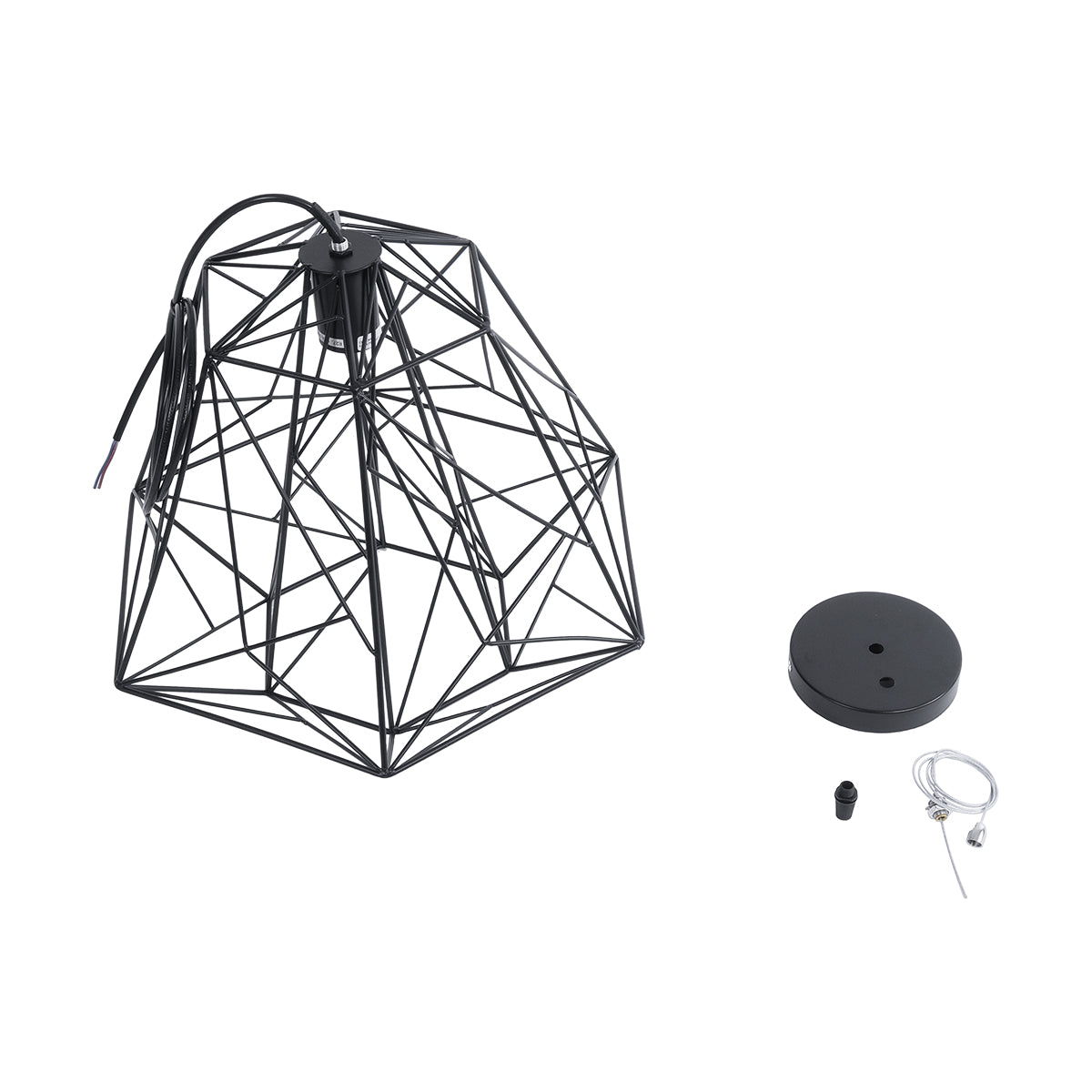 GLOBOSTAR® GRID 01022 Vintage Κρεμαστό Φωτιστικό Οροφής με Ντουί 1 x E27 AC 220-240V IP20 - Μαύρο - Μ40 x Π40 x Υ33cm - ledmania.gr