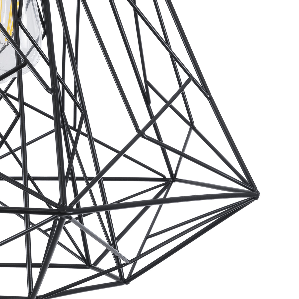 GLOBOSTAR® GRID 01022 Vintage Κρεμαστό Φωτιστικό Οροφής με Ντουί 1 x E27 AC 220-240V IP20 - Μαύρο - Μ40 x Π40 x Υ33cm - ledmania.gr