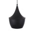 GloboStar® SHANGHAI BLACK 01025-A Μοντέρνο Κρεμαστό Φωτιστικό Οροφής Μονόφωτο 1 x E27 Μαύρο Μεταλλικό Καμπάνα Φ25 x Υ30cm - ledmania.gr
