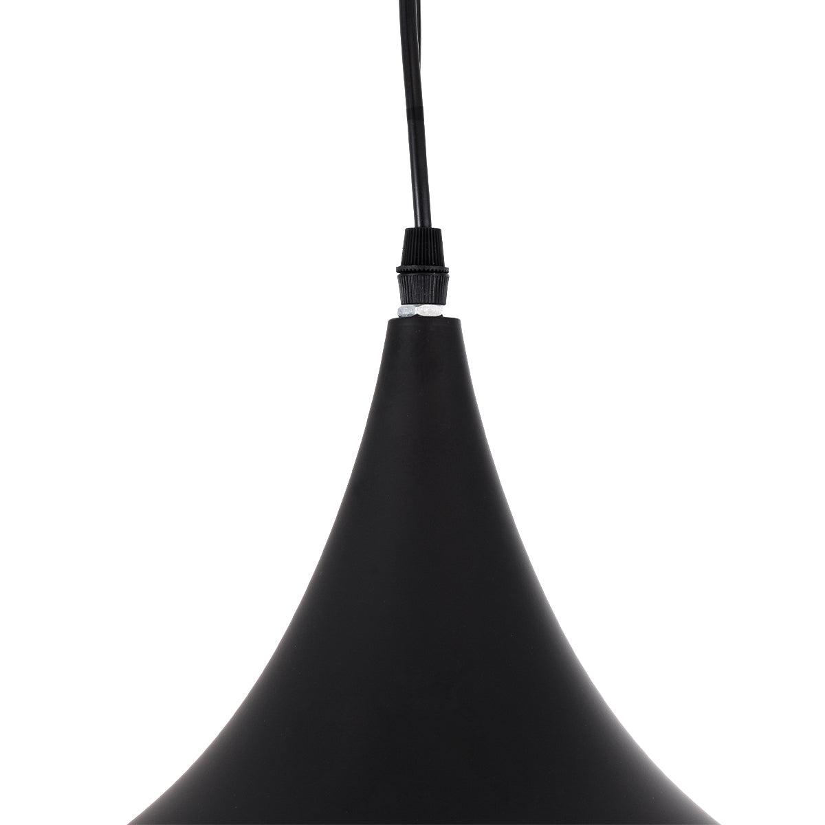 GloboStar® SHANGHAI BLACK 01025-A Μοντέρνο Κρεμαστό Φωτιστικό Οροφής Μονόφωτο 1 x E27 Μαύρο Μεταλλικό Καμπάνα Φ25 x Υ30cm - ledmania.gr