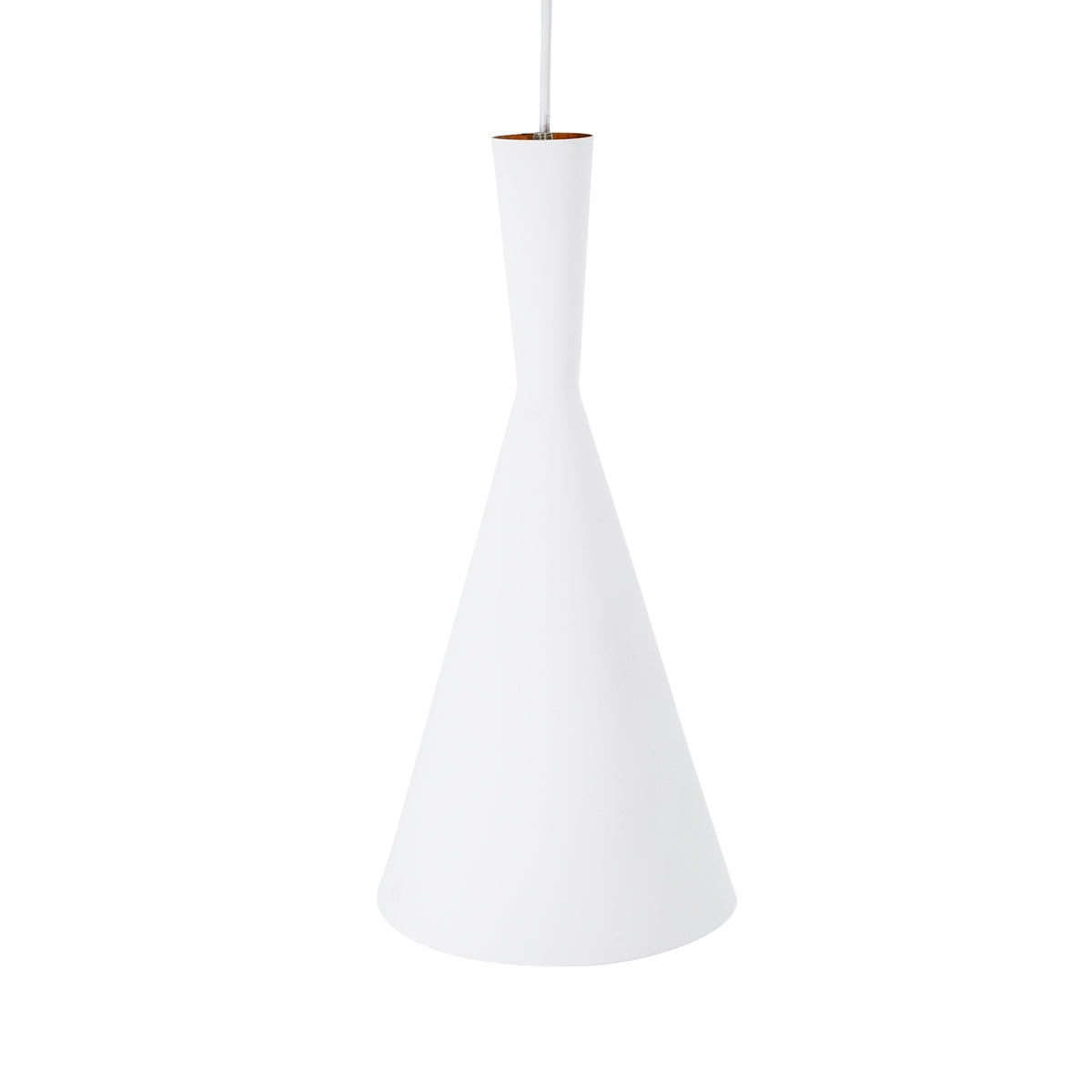 GloboStar® SHANGHAI 01026-C Μοντέρνο Κρεμαστό Φωτιστικό Καμπάνα Μονόφωτο 1 x E27 IP20 Λευκό & Χρυσό Μέταλλο - Μ19 x Π19 x Υ38cm - ledmania.gr