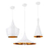 GloboStar® SHANGHAI 01026 Μοντέρνο Κρεμαστό Φωτιστικό Καμπάνα Σετ Τρίφωτο 3 x E27 IP20 Λευκό & Χρυσό Μέταλλο - Μ79.5 x Π79.5 x Υ38cm - ledmania.gr