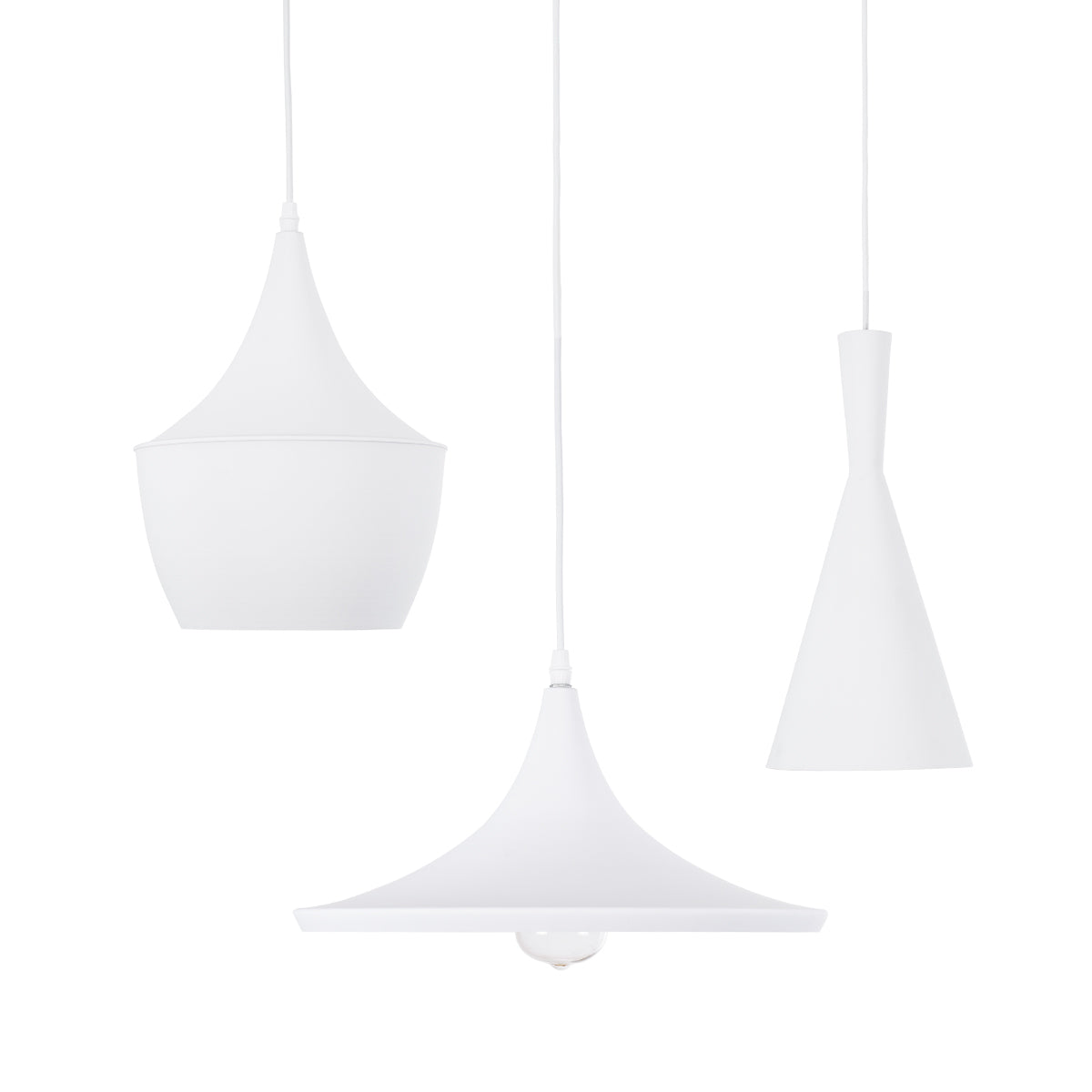 GloboStar® SHANGHAI 01026 Μοντέρνο Κρεμαστό Φωτιστικό Καμπάνα Σετ Τρίφωτο 3 x E27 IP20 Λευκό & Χρυσό Μέταλλο - Μ79.5 x Π79.5 x Υ38cm - ledmania.gr