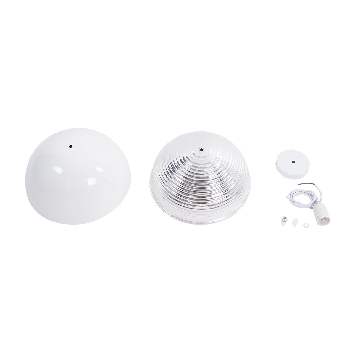 GloboStar® CHIME 01030 Μοντέρνο Κρεμαστό Φωτιστικό Οροφής Μονόφωτο 1 x E27 AC220-240V IP20 - Φ30 x Υ16cm - Λευκό Μεταλλικό Καμπάνα - ledmania.gr