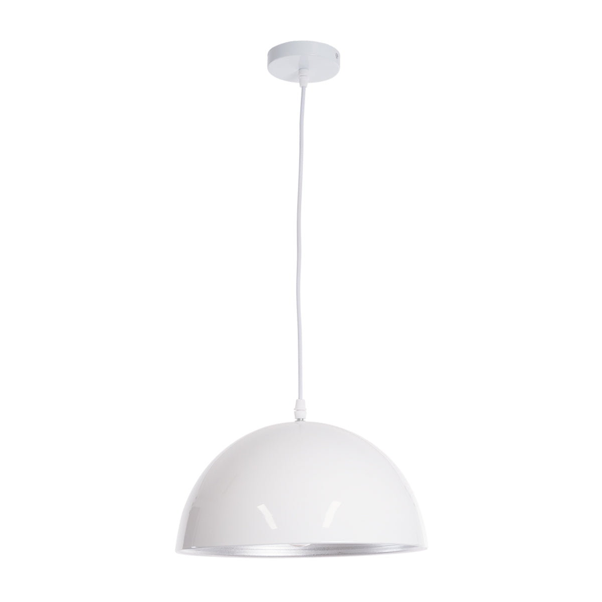 GloboStar® CHIME 01030 Μοντέρνο Κρεμαστό Φωτιστικό Οροφής Μονόφωτο 1 x E27 AC220-240V IP20 - Φ30 x Υ16cm - Λευκό Μεταλλικό Καμπάνα - ledmania.gr