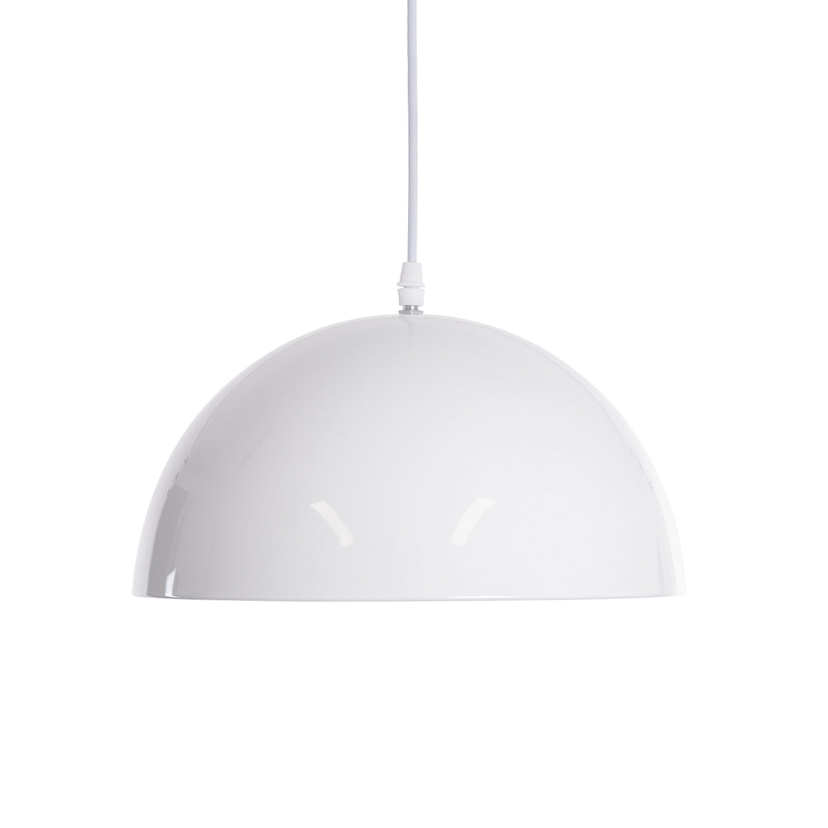 GloboStar® CHIME 01030 Μοντέρνο Κρεμαστό Φωτιστικό Οροφής Μονόφωτο 1 x E27 AC220-240V IP20 - Φ30 x Υ16cm - Λευκό Μεταλλικό Καμπάνα - ledmania.gr