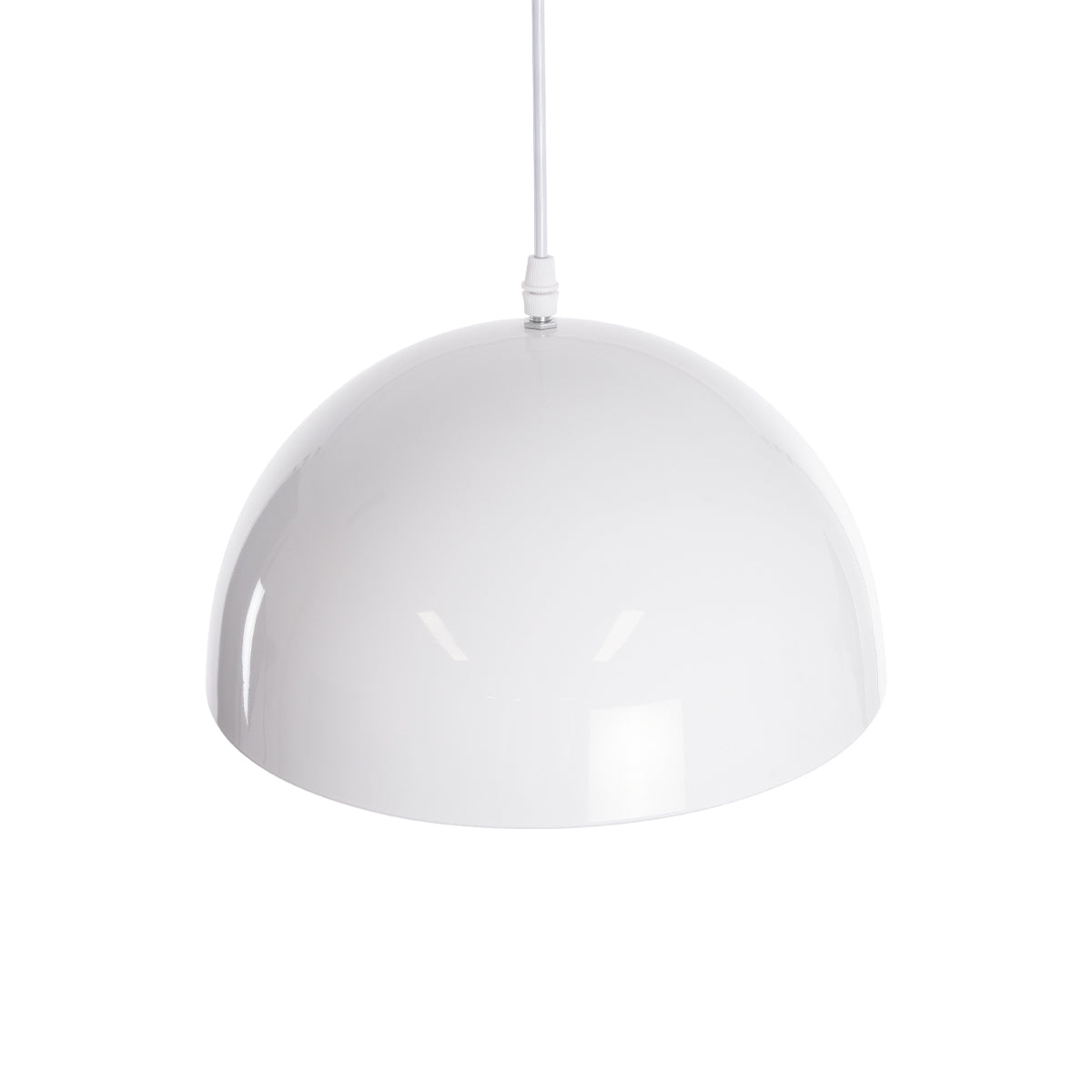 GloboStar® CHIME 01030 Μοντέρνο Κρεμαστό Φωτιστικό Οροφής Μονόφωτο 1 x E27 AC220-240V IP20 - Φ30 x Υ16cm - Λευκό Μεταλλικό Καμπάνα - ledmania.gr