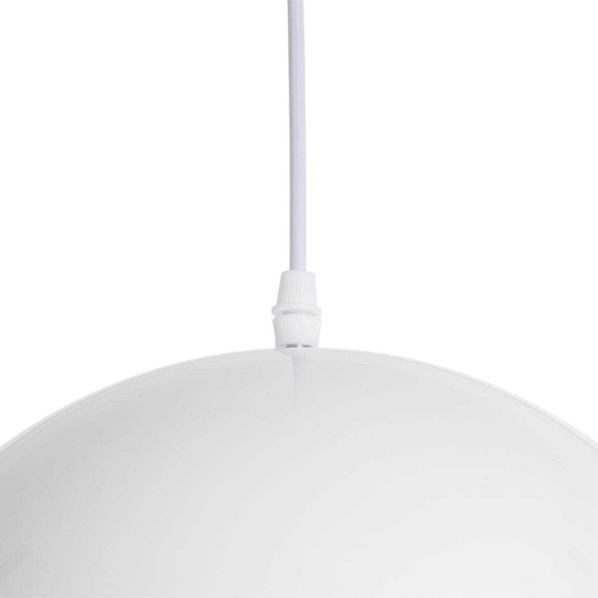 GloboStar® CHIME 01030 Μοντέρνο Κρεμαστό Φωτιστικό Οροφής Μονόφωτο 1 x E27 AC220-240V IP20 - Φ30 x Υ16cm - Λευκό Μεταλλικό Καμπάνα - ledmania.gr