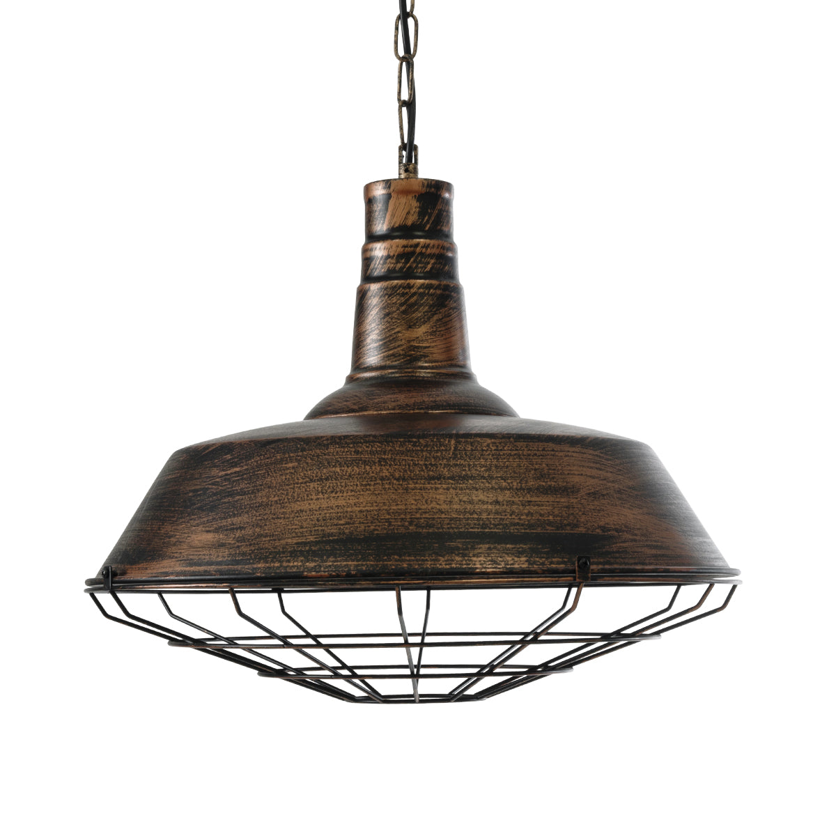 GloboStar® BARN 01045 Vintage Κρεμαστό Φωτιστικό Καμπάνα Μονόφωτο 1 x E27 IP20 Χάλκινο Μέταλλο Μ46 x Π46 x Υ36cm - ledmania.gr