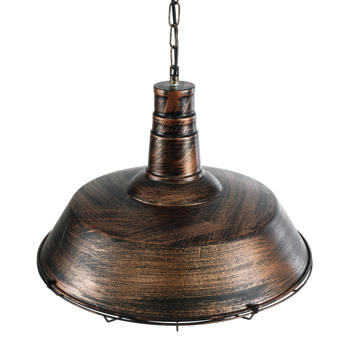 GloboStar® BARN 01045 Vintage Κρεμαστό Φωτιστικό Καμπάνα Μονόφωτο 1 x E27 IP20 Χάλκινο Μέταλλο Μ46 x Π46 x Υ36cm - ledmania.gr