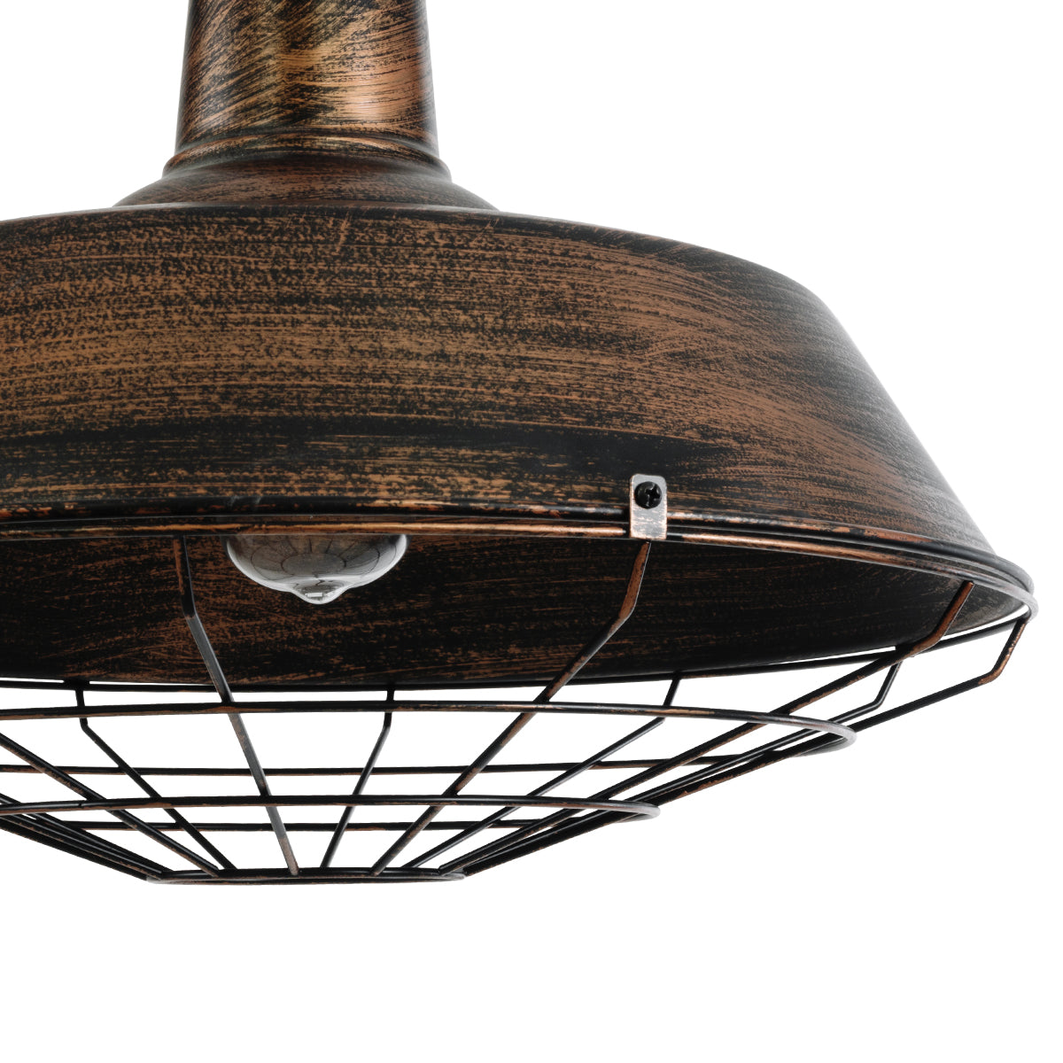 GloboStar® BARN 01045 Vintage Κρεμαστό Φωτιστικό Καμπάνα Μονόφωτο 1 x E27 IP20 Χάλκινο Μέταλλο Μ46 x Π46 x Υ36cm - ledmania.gr
