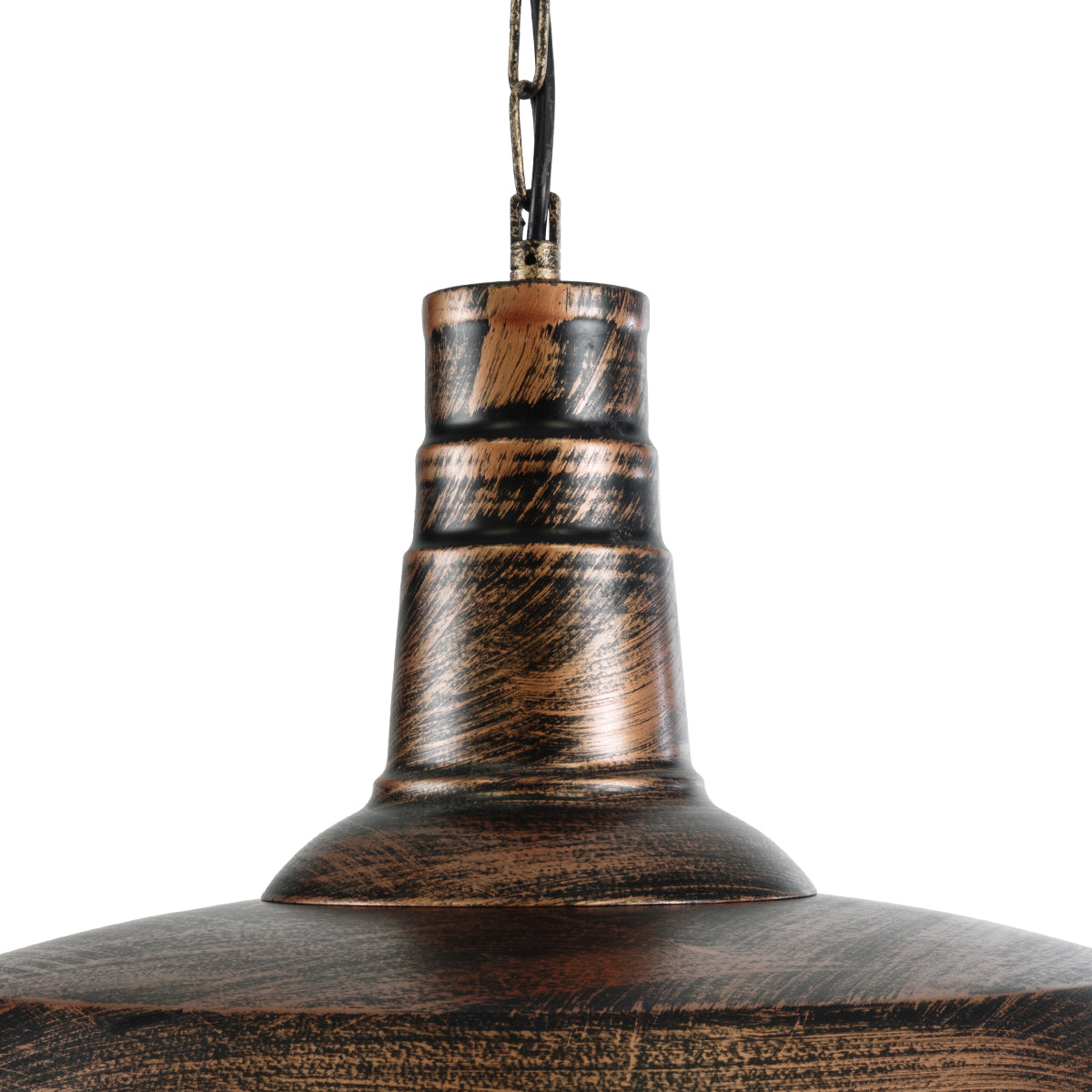 GloboStar® BARN 01045 Vintage Κρεμαστό Φωτιστικό Καμπάνα Μονόφωτο 1 x E27 IP20 Χάλκινο Μέταλλο Μ46 x Π46 x Υ36cm - ledmania.gr