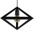 GloboStar® TRIANGLE 01063 Μοντέρνο Κρεμαστό Φωτιστικό Οροφής Μονόφωτο 1 x E27 Μαύρο Μεταλλικό Πλέγμα Φ25 x Y21cm - ledmania.gr
