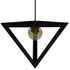 GloboStar® TRIANGLE 01063 Μοντέρνο Κρεμαστό Φωτιστικό Οροφής Μονόφωτο 1 x E27 Μαύρο Μεταλλικό Πλέγμα Φ25 x Y21cm - ledmania.gr