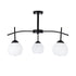GloboStar® LUNA 01087 Μοντέρνο Φωτιστικό Οροφής Τριφωτο 3 x E27 AC220-240V IP20 - Φ45 x Υ40cm - Μαύρο Μεταλλικό με Λευκό Γυαλί Καμπάνα - ledmania.gr