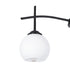 GloboStar® LUNA 01087 Μοντέρνο Φωτιστικό Οροφής Τριφωτο 3 x E27 AC220-240V IP20 - Φ45 x Υ40cm - Μαύρο Μεταλλικό με Λευκό Γυαλί Καμπάνα - ledmania.gr