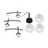 GloboStar® LUNA 01087 Μοντέρνο Φωτιστικό Οροφής Τριφωτο 3 x E27 AC220-240V IP20 - Φ45 x Υ40cm - Μαύρο Μεταλλικό με Λευκό Γυαλί Καμπάνα - ledmania.gr