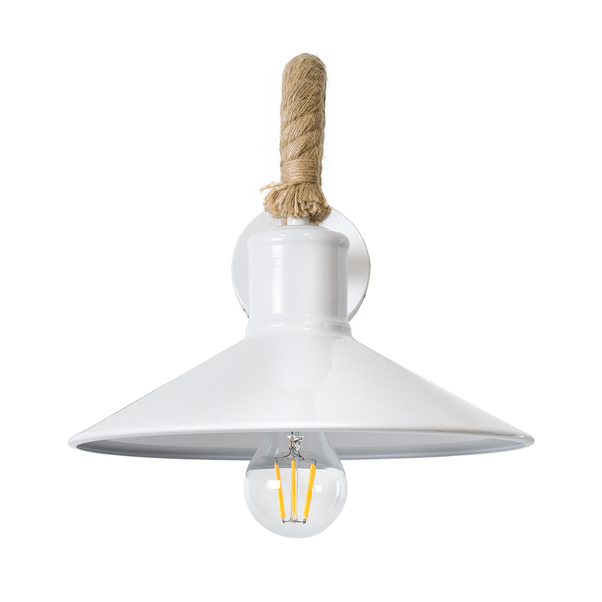 GLOBOSTAR® VINSA 01130 Boho Φωτιστικό Τοίχου - Απλίκα με Ντουί 1 x E27 AC 220-240V IP20 - Λευκό & Μπεζ - Μ37.5 x Π26.7 x Υ25cm - ledmania.gr