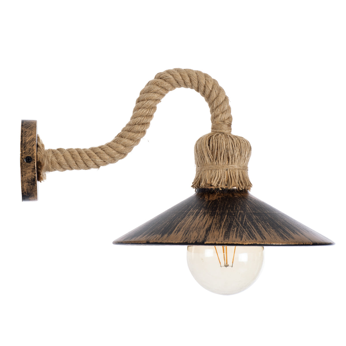 GLOBOSTAR® BRASSO 01132 Vintage Φωτιστικό Τοίχου - Απλίκα με Ντουί 1 x E27 AC 220-240V IP20 - Μπεζ & Χάλκινο Εφέ Σκουριάς - Μ38 x Π26.7 x Υ22cm - ledmania.gr
