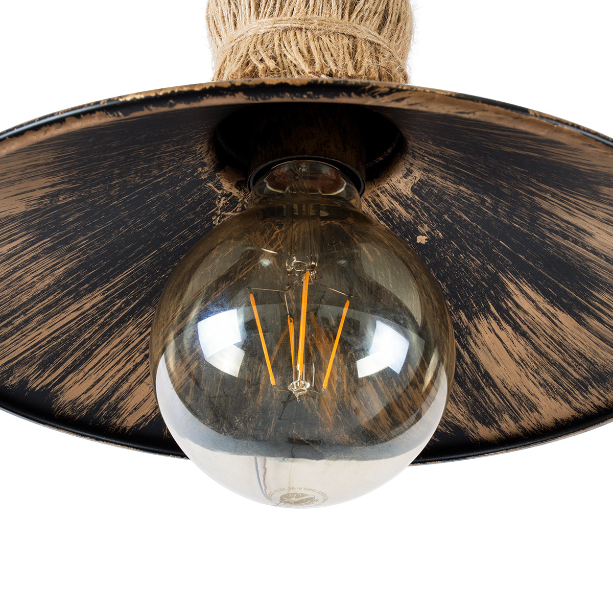 GLOBOSTAR® BRASSO 01132 Vintage Φωτιστικό Τοίχου - Απλίκα με Ντουί 1 x E27 AC 220-240V IP20 - Μπεζ & Χάλκινο Εφέ Σκουριάς - Μ38 x Π26.7 x Υ22cm - ledmania.gr