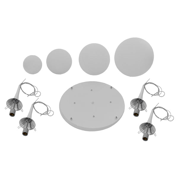 GloboStar® DORI 01144 Μοντέρνο Κρεμαστό Φωτιστικό Οροφής Πολύφωτο 4 x E27 Λευκό Γυάλινο Φ75 x Y52cm - ledmania.gr