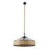 GloboStar® POLI 01147 Vintage Κρεμαστό Φωτιστικό Καμπάνα Μονόφωτο 1 x E27 IP20 Μαύρο Μέταλλο με Μπεζ Σχοινί Μ40 x Π40 x Υ32cm - ledmania.gr