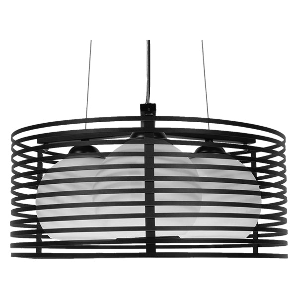 GLOBOSTAR® KEVIA 01150 Μοντέρνο Κρεμαστό Φωτιστικό Οροφής με Ντουί 1 x E27 AC 220-240V IP20 - Μαύρο & Λευκό - Μ40 x Π40 x Υ17.5cm - ledmania.gr